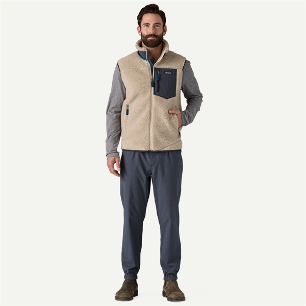 Patagonia Mens Classic Retro-X Vest - Natural w/Smolder Blue